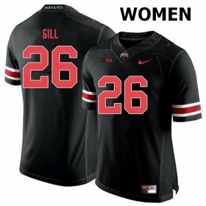 Women's Ohio State Buckeyes #26 Jaelen Gill Black Out Nike NCAA College Football Jersey Spring QQB8544DG